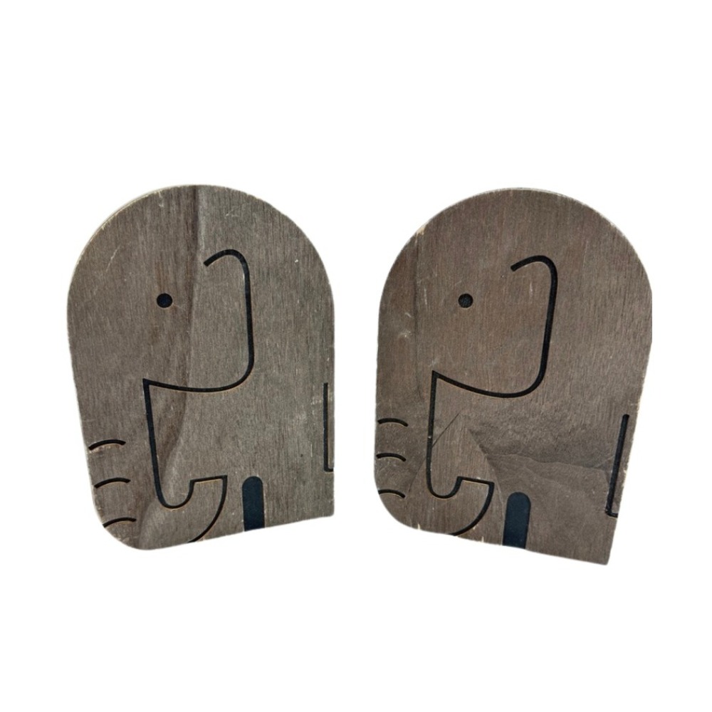Real Living Urban Studio Wooden Elephant Bookends Minimalist Nursery Decor